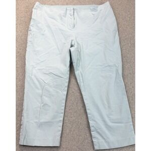 Alfani Womens Capri Pants Aqua Blue Flat Front Straight Leg Comfy Breathable 16